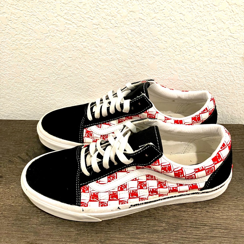 Vans Old Skool Low Sketch Red Checkered Men’s Size 10.5